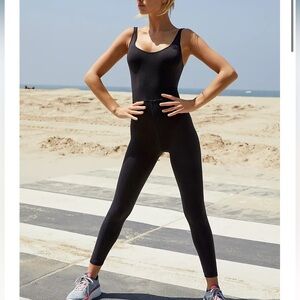 Free People Movement Good Karma Onesie - Washed Black - XS/S